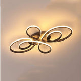 Modern Artistic Curved LED Ceiling Light Dimmable Flush Mount Chandelier for Living Room