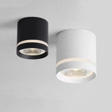 Modern Minimalist LED Flush Mount Ceiling Light Cylindrical Aluminum Geometric Fixture White Black