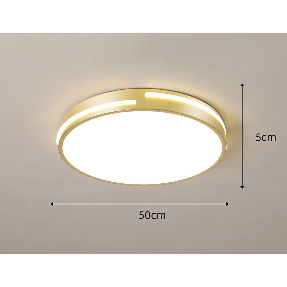 Modern Gold Dimmable LED Round Flush Mount Ceiling Light for Bedroom and Hallway