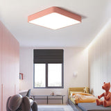 Modern Ultra Thin Square LED Flush Mount Ceiling Lamp for Bedroom and Kids Room