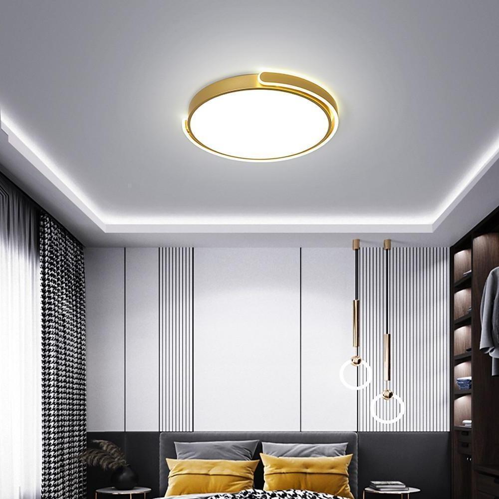 Modern Minimalist Rounded LED Flush Mount Ceiling Light Acrylic Nordic Fixture for Living Room