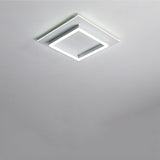 Modern Double Square LED Flush Mount Ceiling Light for Bedroom and Living Room