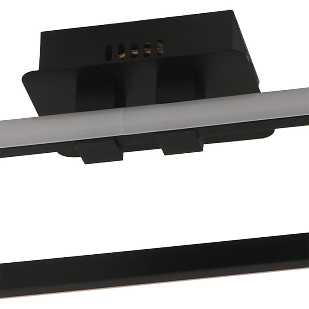 Modern Rounded Rectangle LED Flush Mount Ceiling Light Dimmable Black Fixture 28 Inch