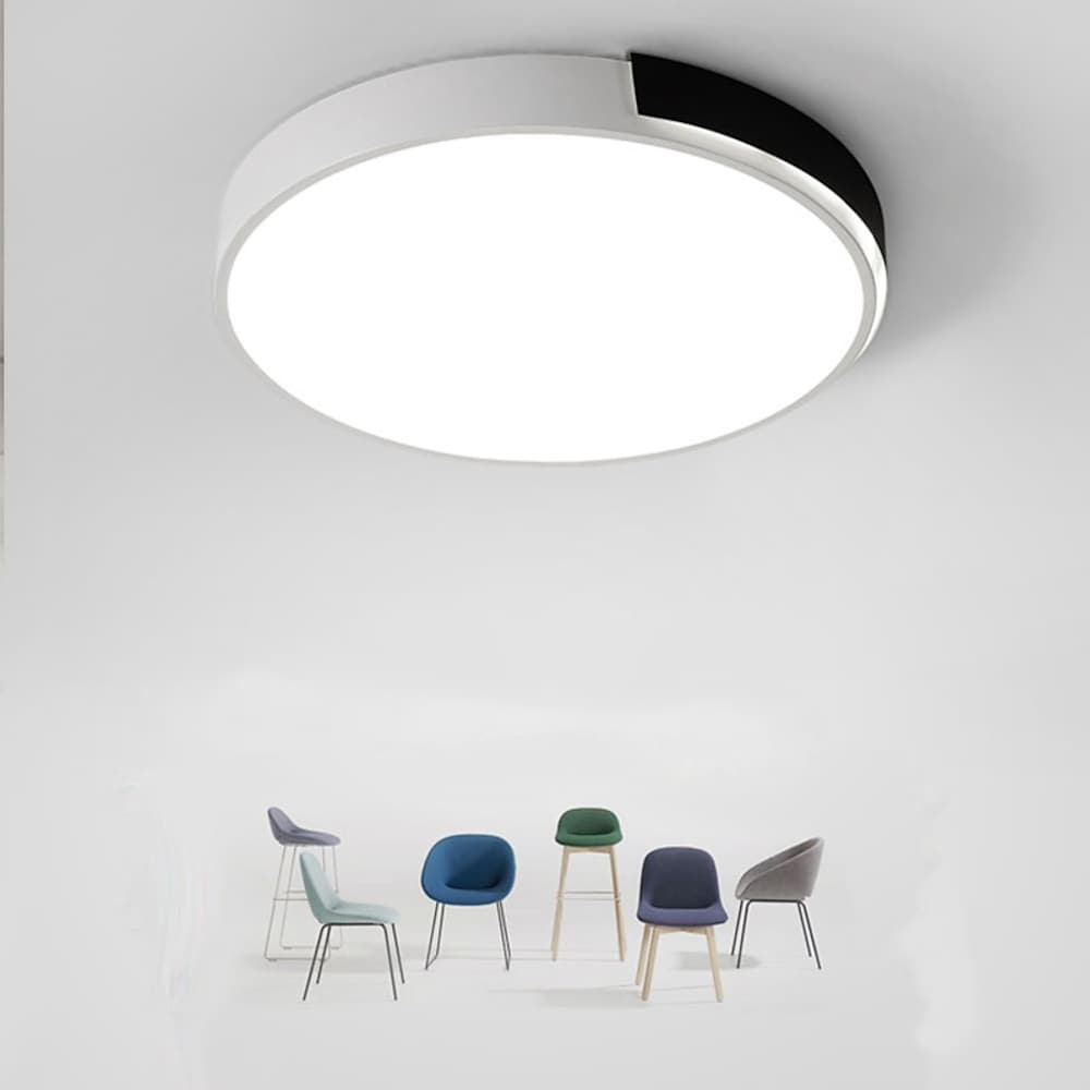 Dimmable Circular Modern LED Flush Mount Ceiling Light 20 Inch Nordic Metal 36W Fixture for Living Room Bedroom