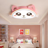 Modern Pink Animal Silhouette Dimmable LED Ceiling Light for Childrens Bedroom Nursery