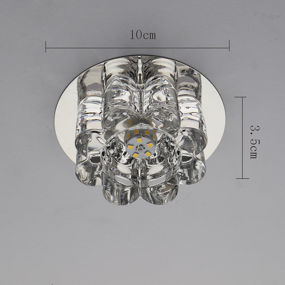Modern Geometric Crystal Floral LED Flush Mount Ceiling Light for Hallway with RGB Multi Color Effects