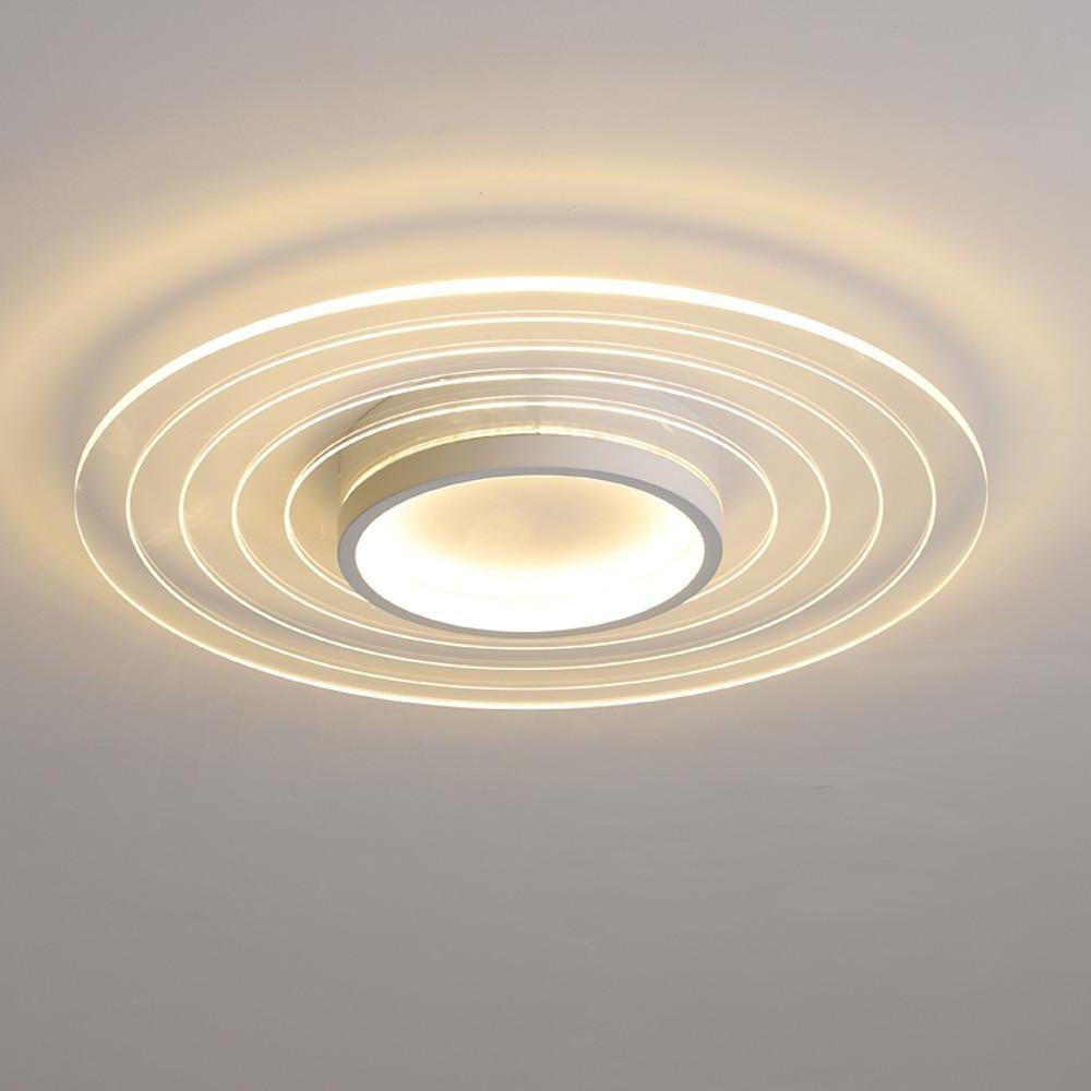 Modern Geometric Multiple Circles Dimmable LED Flush Mount Ceiling Light Fixture for Living Room
