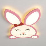 Creative Bunny Shape LED Flush Mount Ceiling Light for Nursery and Kids Bedroom