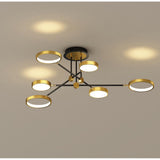 Modern Circular 8 Light LED Ceiling Fixture Nordic Flush Mount Chandelier for Living Room