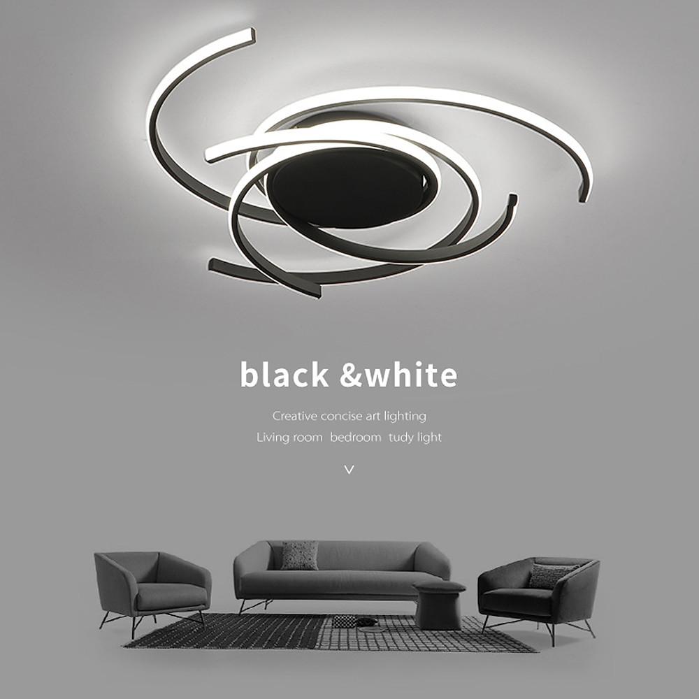 Modern Geometric 30 Inch Circular LED Flush Mount Light for Living Room and Bedroom