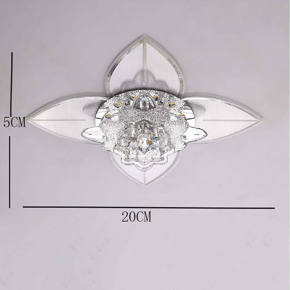 Modern 4 Pointed Star LED Crystal Ceiling Light Multi Color Flush Mount for Bedroom
