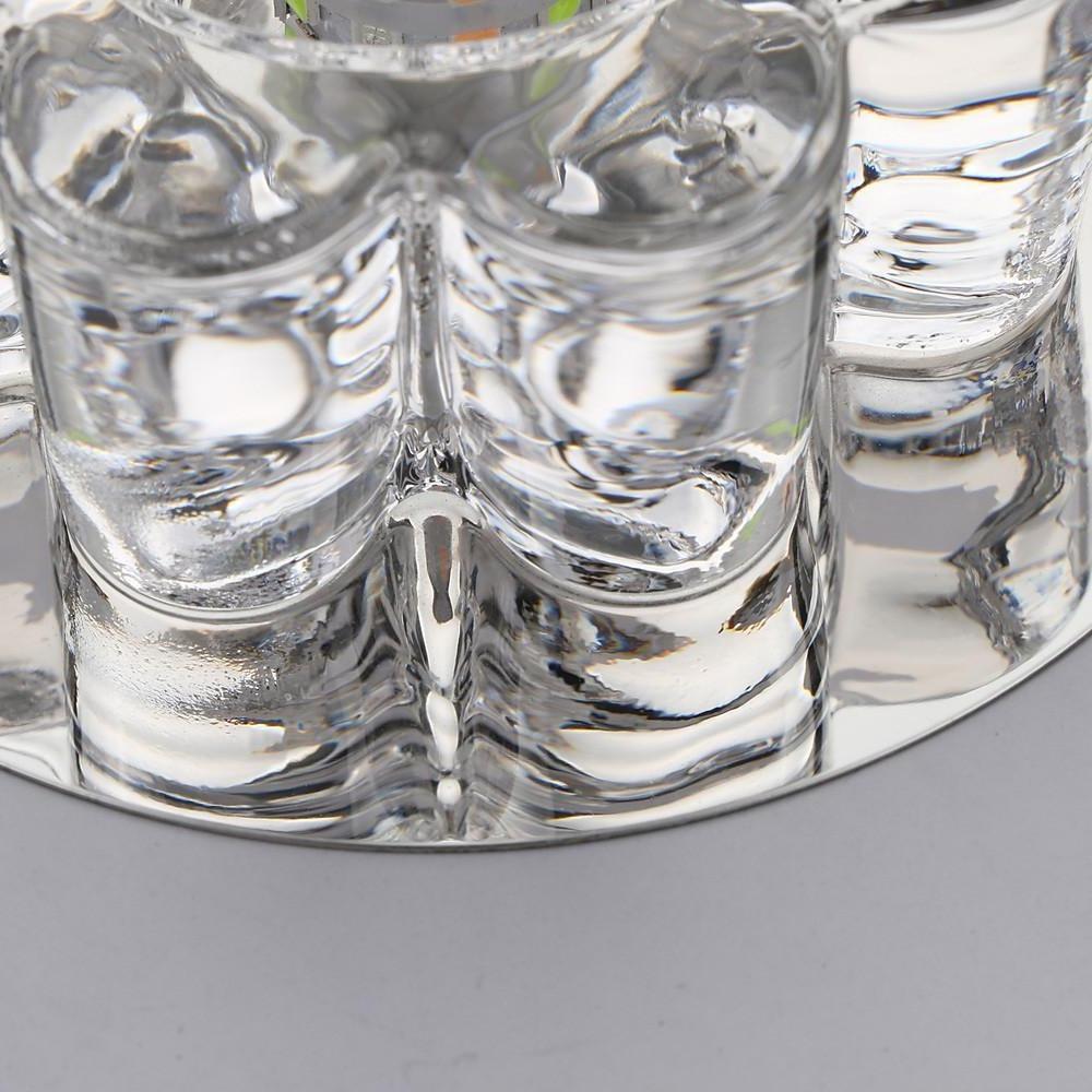 Modern Geometric Crystal Floral LED Flush Mount Ceiling Light for Hallway with RGB Multi Color Effects