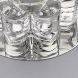 Modern Geometric Crystal Floral LED Flush Mount Ceiling Light for Hallway with RGB Multi Color Effects
