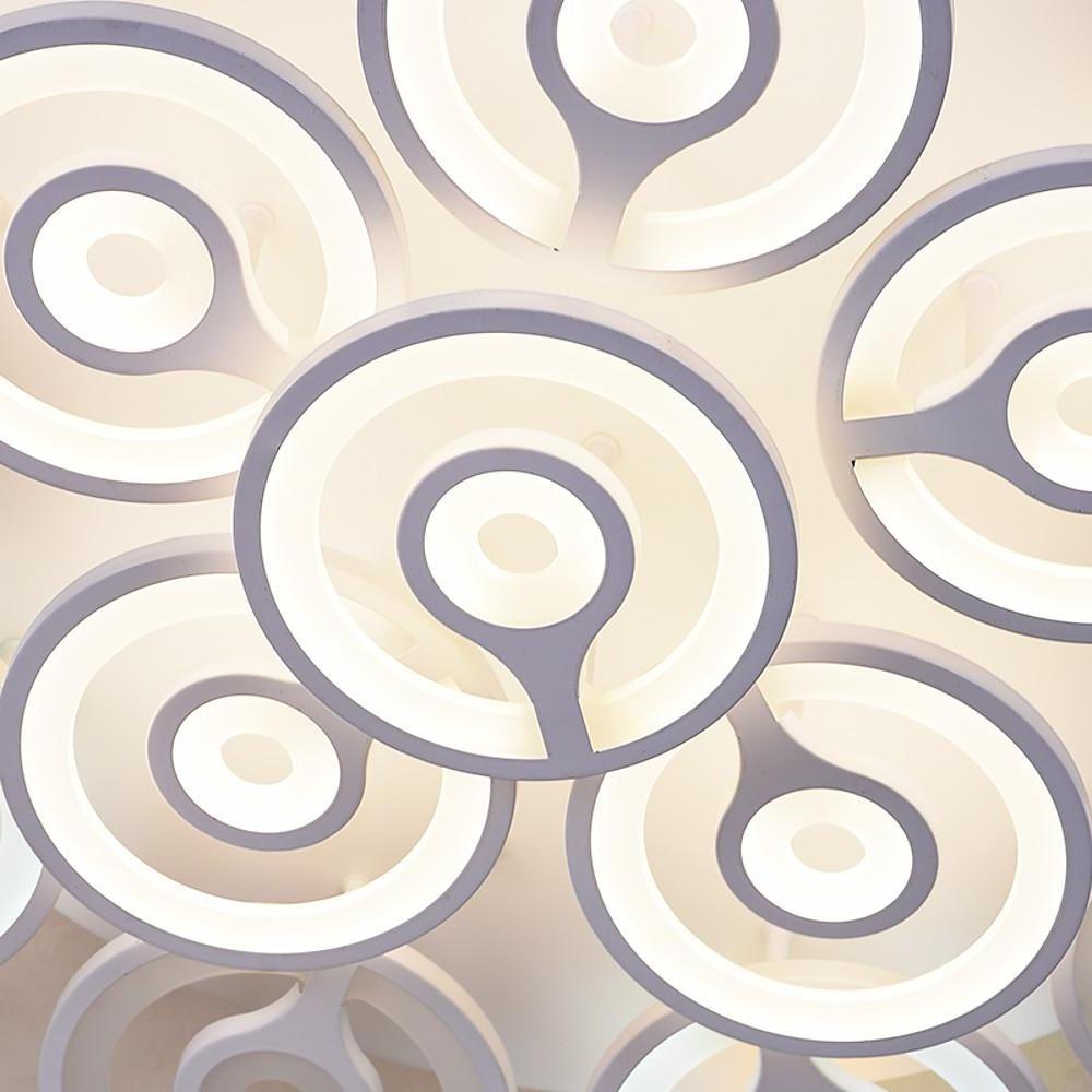 Modern Geometric Flower Shape LED Flush Mount Ceiling Light in White Finish