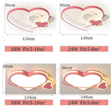 Modern Heart Shaped LED Ceiling Light Dimmable Flush Mount Fixture for Kids Bedroom and Nursery