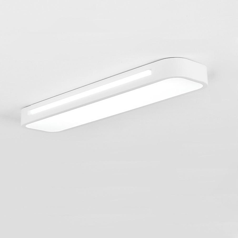 Modern 19 Inch Long Oval LED Flush Mount Ceiling Light Minimalist Rectangular Metal Fixture for Home