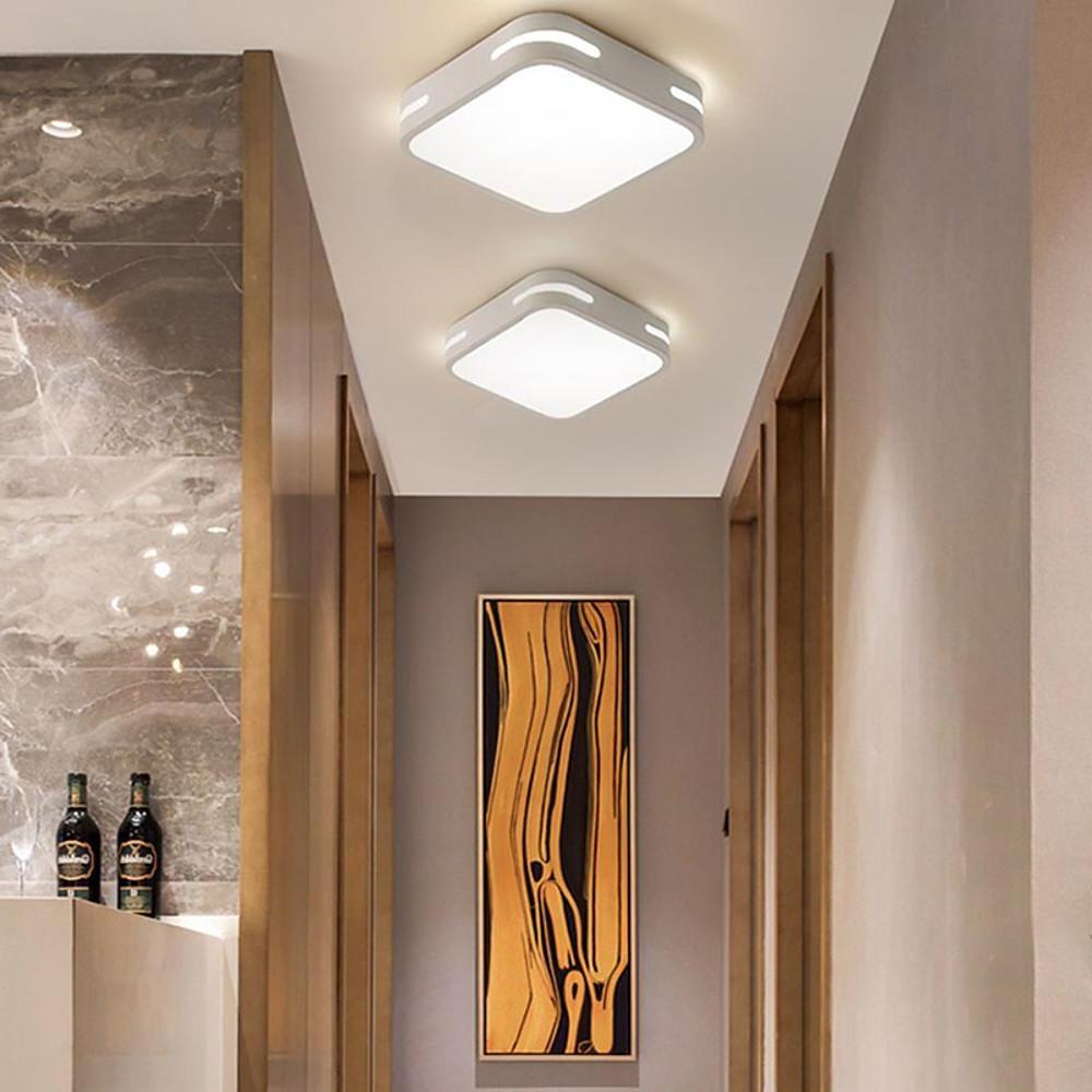 Modern Square LED Ceiling Light Geometric Flush Mount Fixture for Entryway and Hallway