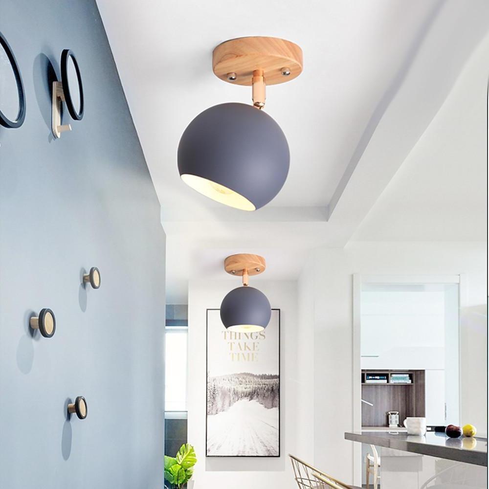 Modern Semicircular Metal LED Pendant Light Adjustable Rustic Hanging Ceiling Lamp for Entryway