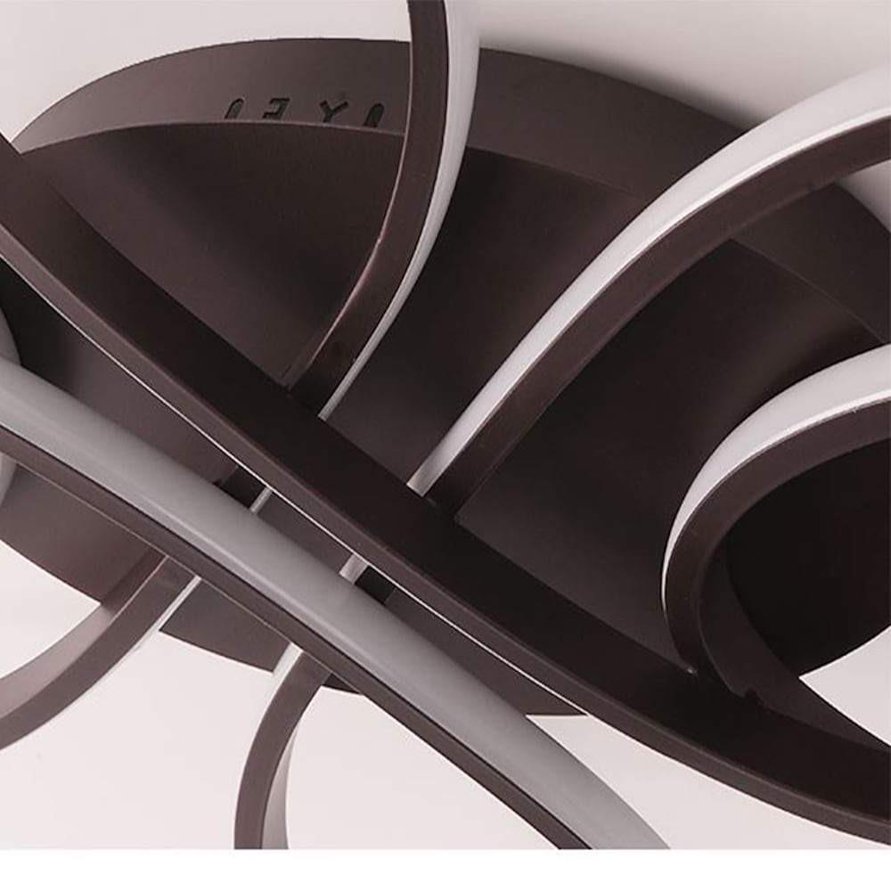 Modern Artistic Curved LED Ceiling Light Dimmable Flush Mount Chandelier for Living Room