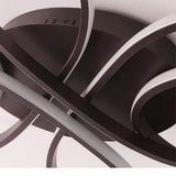 Modern Artistic Curved LED Ceiling Light Dimmable Flush Mount Chandelier for Living Room