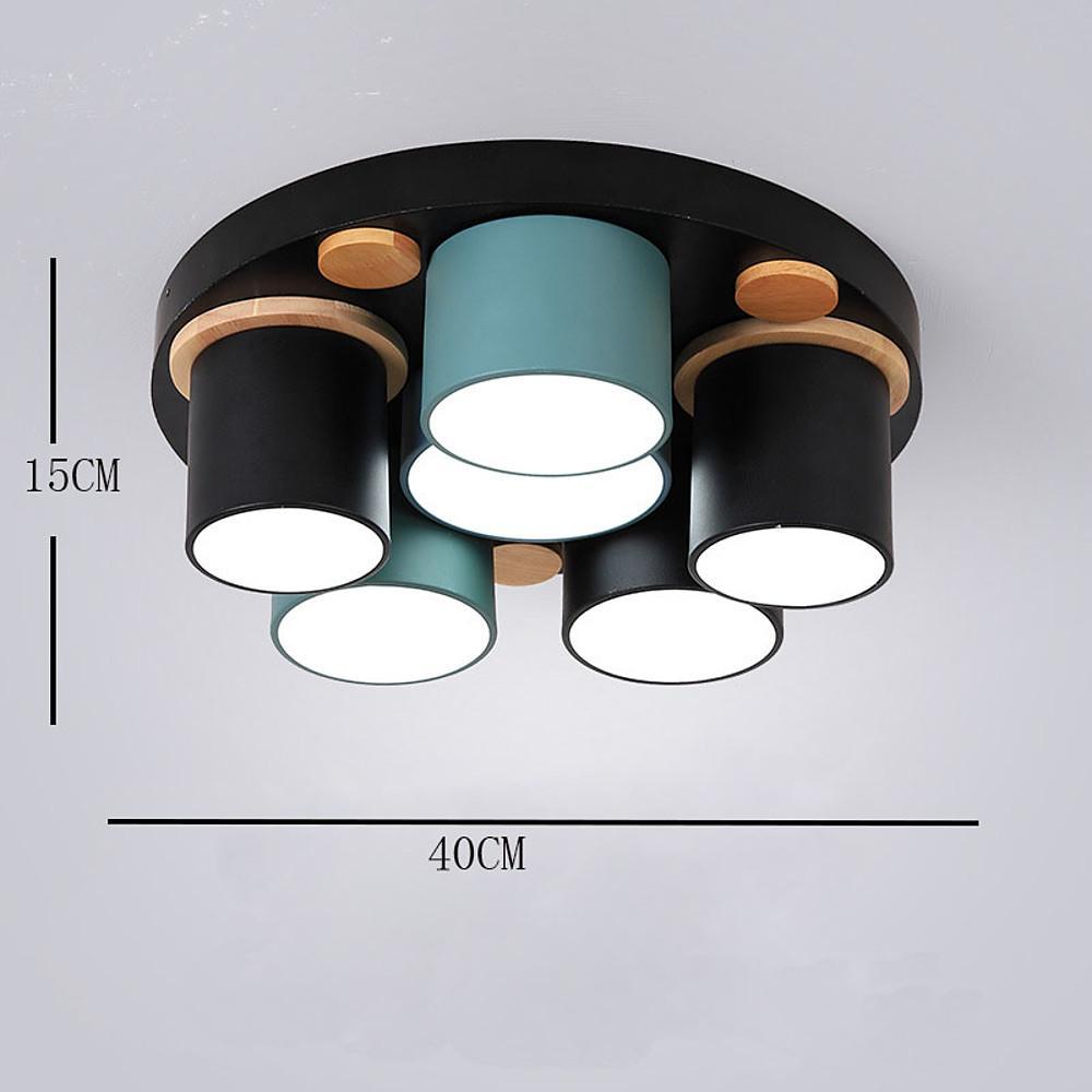 Modern Geometric Lantern LED Flush Mount Ceiling Light Fixture for Living Room and Bedroom Lighting
