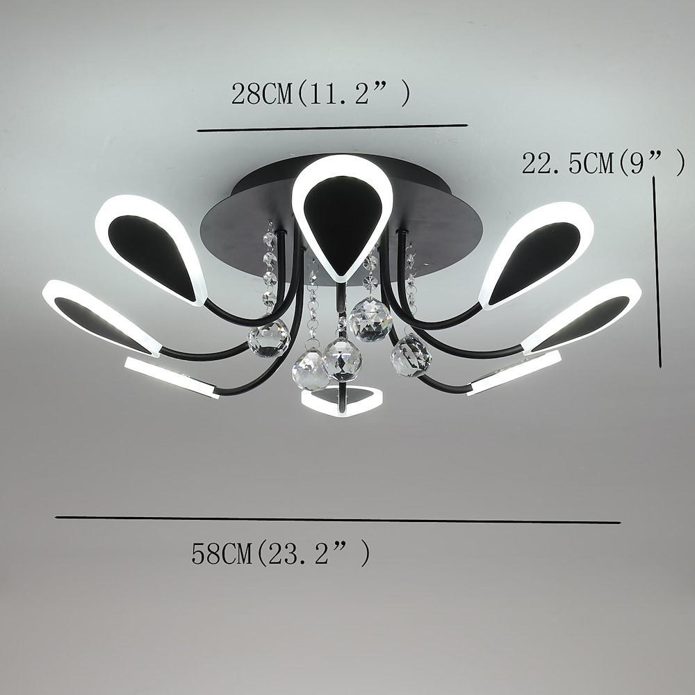 Modern LED Crystal Flush Mount Ceiling Light 8 Lights for Luxury Indoor Home Lighting