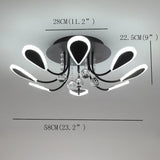 Modern LED Crystal Flush Mount Ceiling Light 8 Lights for Luxury Indoor Home Lighting