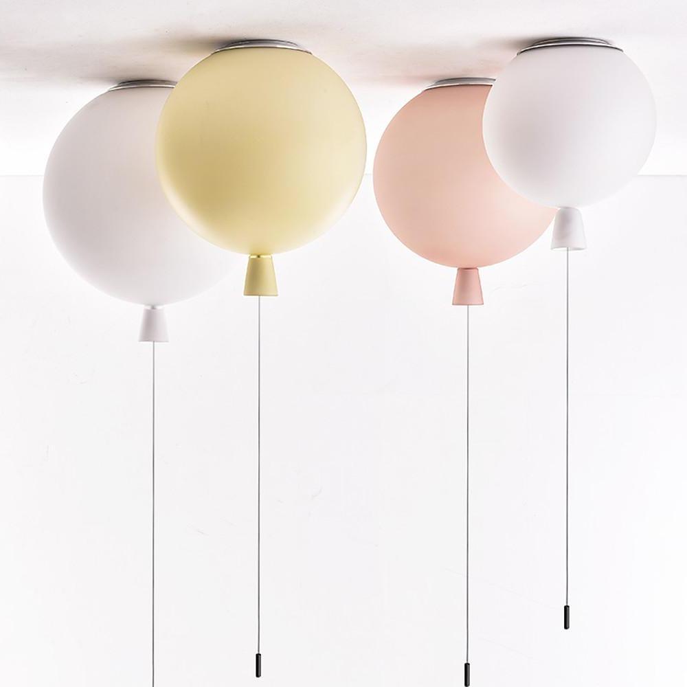 Modern Glass Air Balloon LED Flush Mount Ceiling Lamp for Playrooms and Bedrooms