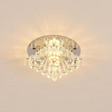 Modern Geometric LED Crystal Flush Mount Ceiling Light Fixture for Kitchen and Hallway