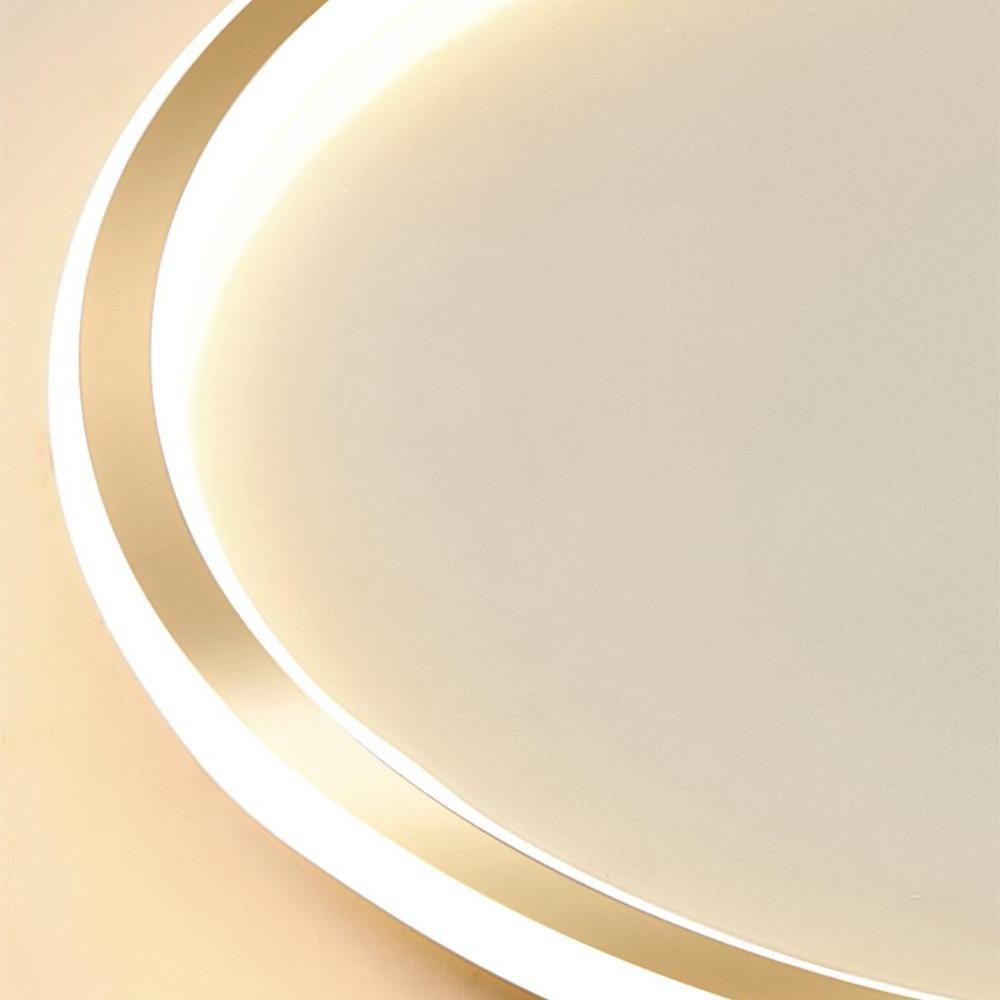 Modern Geometric Circular LED Flush Mount Ceiling Light Minimalist Metal Luminaire for Living Room