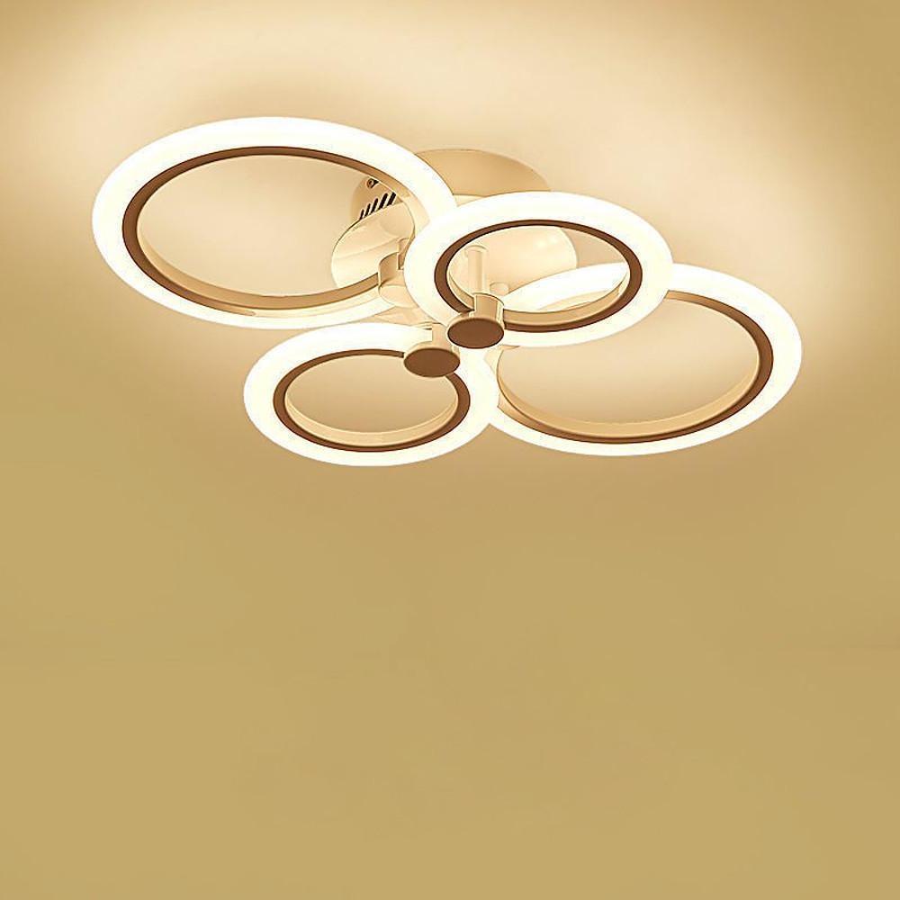 Modern Geometric Circles LED Cluster Ceiling Light Flush Mount Fixture for Bedroom and Living Room