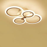 Modern Geometric Circles LED Cluster Ceiling Light Flush Mount Fixture for Bedroom and Living Room