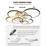 Modern Geometric Overlapping Ring LED Semi Flush Mount Ceiling Light for Living Room