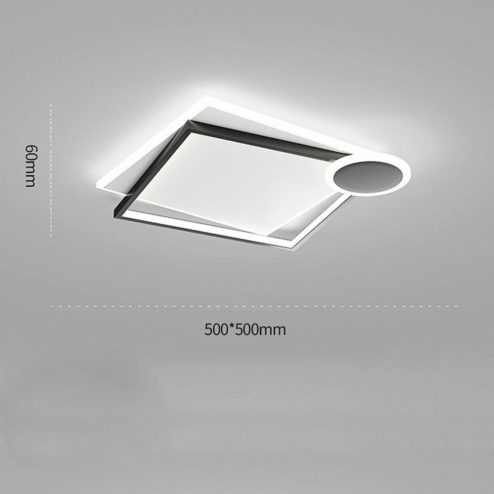 Minimalist Geometric Offset Metal LED Ceiling Light Flush Mount Fixture for Bedrooms