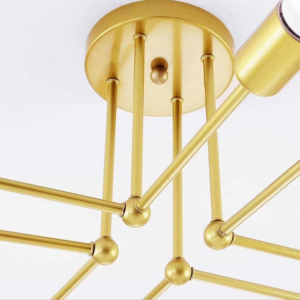 Modern 8 Light Sputnik Chandelier Industrial Metal Ceiling Light Fixture for Living Room and Bedroom