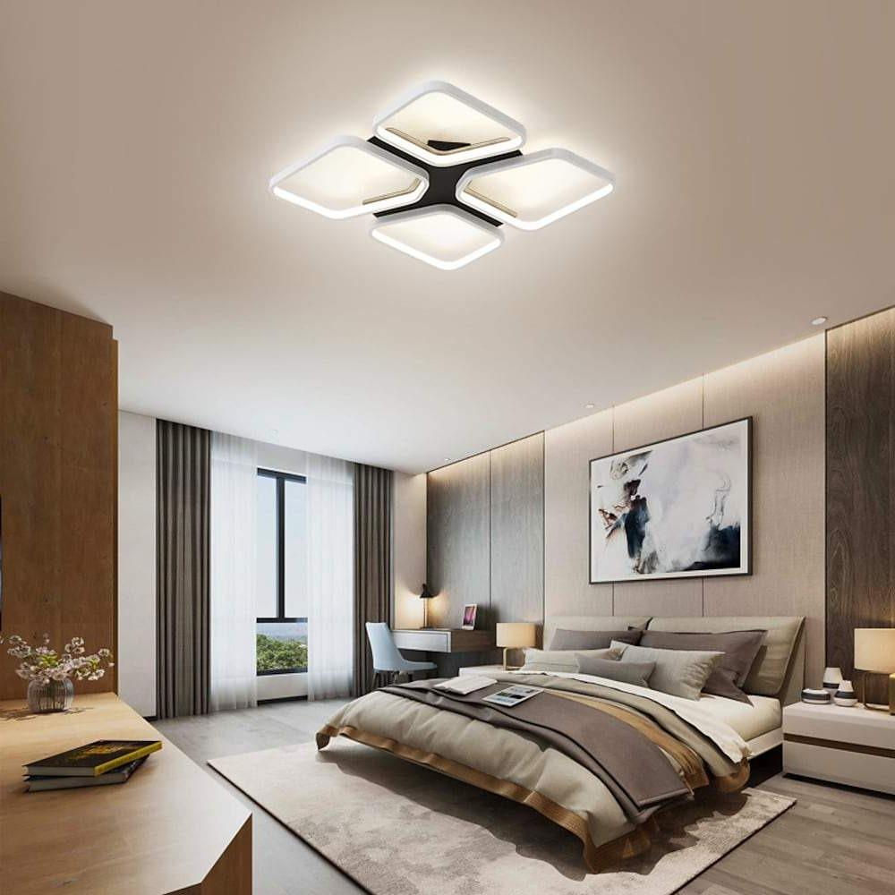 Modern Geometric LED Flush Mount Ceiling Light with Silica Gel and Aluminum Shades
