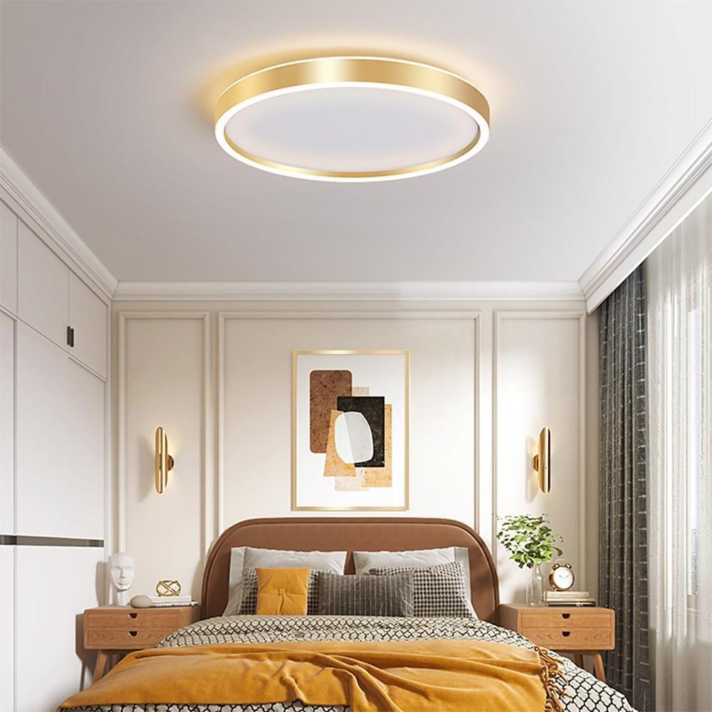 Modern Round LED Flush Mount Ceiling Light for Bedroom and Living Room Minimalist Low Profile Lighting