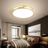 Modern Gold Dimmable LED Round Flush Mount Ceiling Light for Bedroom and Hallway