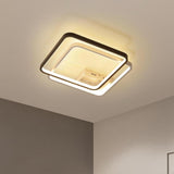 Minimalist Modern 2 Square LED Flush Mount Ceiling Light Fixture for Bedroom and Hallway