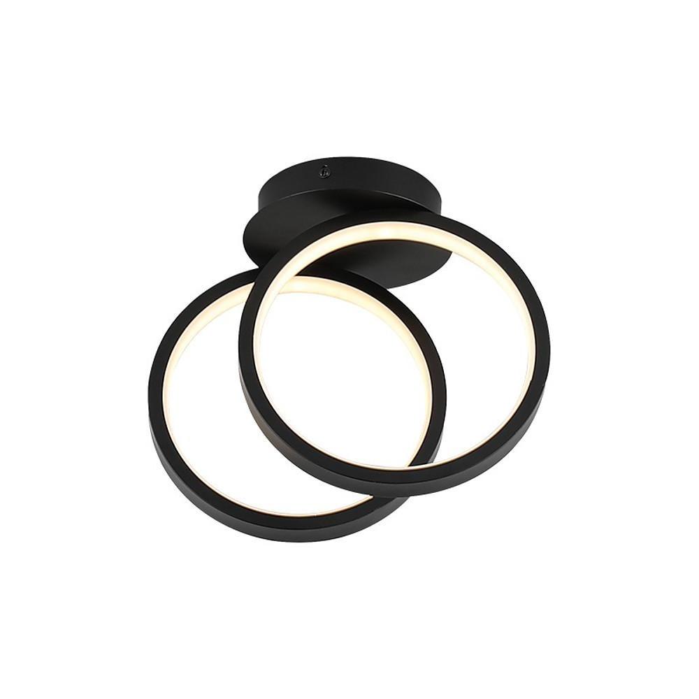 Minimalist 2 Ring LED Ceiling Light Modern Geometric Flush Mount Fixture for Hallways
