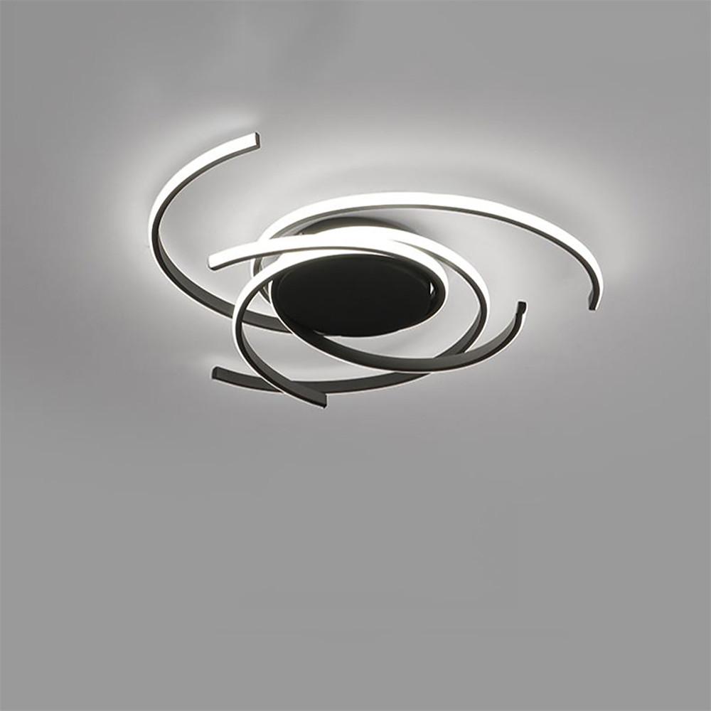 22 Inch Modern Semicircle LED Flush Mount Ceiling Light for Bedroom Artistic Aluminum Fixture