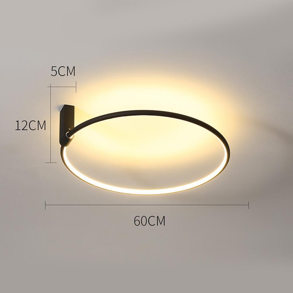 Abstract Double Circle LED Flush Mount Ceiling Light Modern Metal Bedroom Lighting Fixture