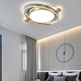 Modern Nordic Circular LED Flush Mount Ceiling Light Dimmable Metal Lamp for Living Room