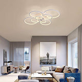 Modern Geometric Overlapping Ring LED Semi Flush Mount Ceiling Light for Living Room