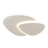 Modern White Geometric Dimmable LED Flush Mount Ceiling Light for Living Room