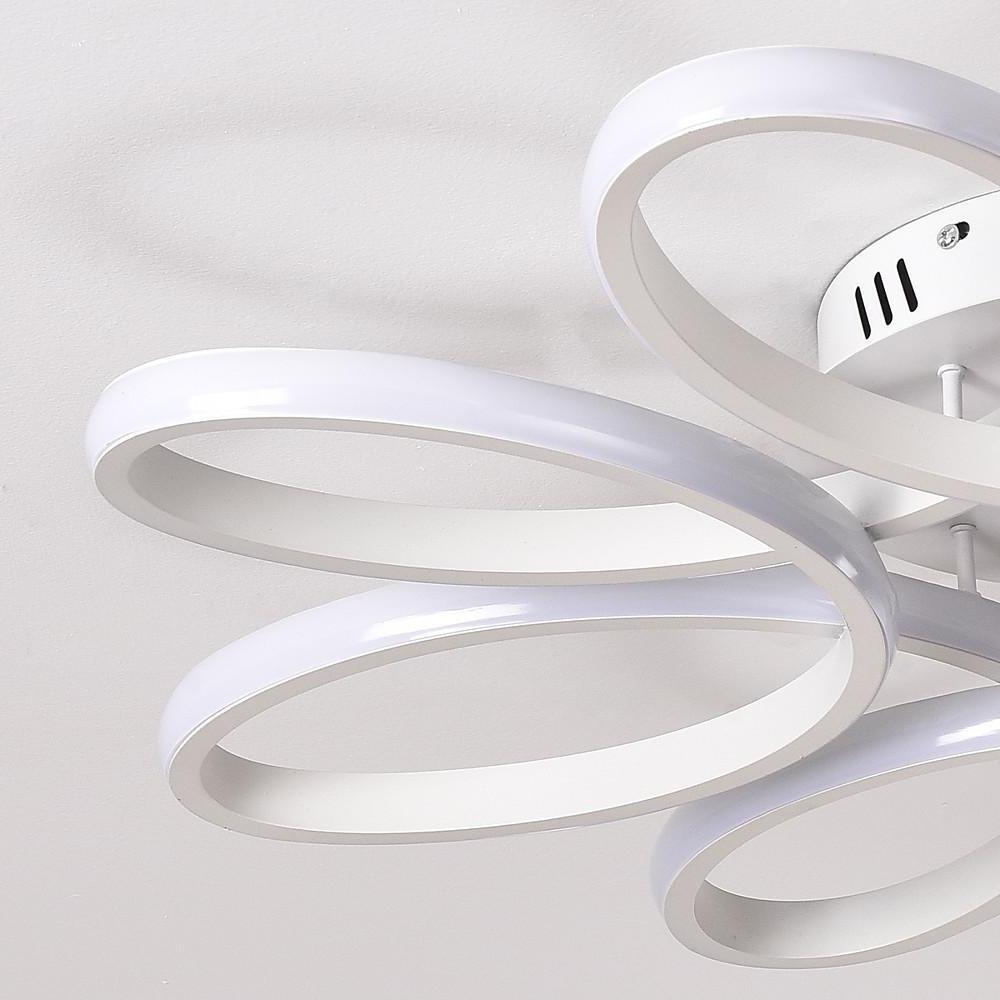 Modern Flower Shaped Dimmable LED Flush Mount Ceiling Light in White Finish for Home
