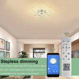 Modern Geometric LED Flush Mount Ceiling Lamp 5 Square Acrylic Light Fixture for Living Room