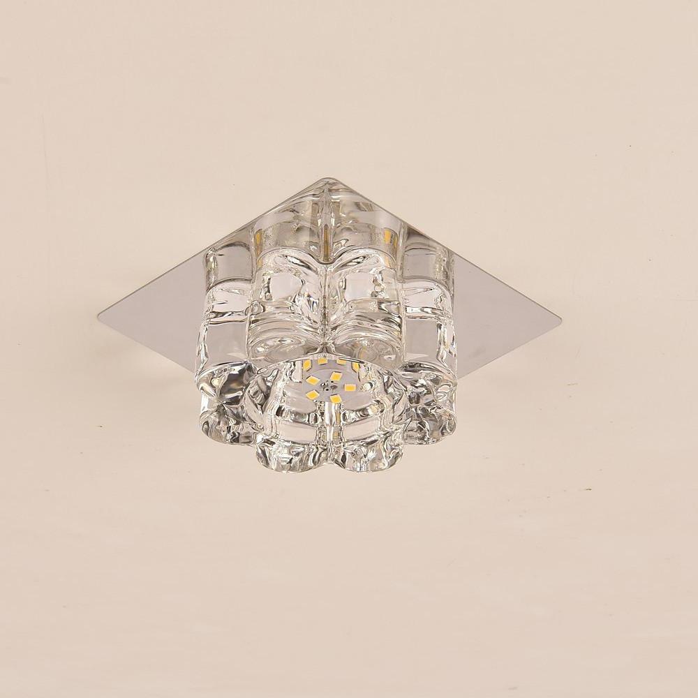 Modern Flower Shaped Crystal LED Flush Mount Ceiling Light for Hallway and Bedroom