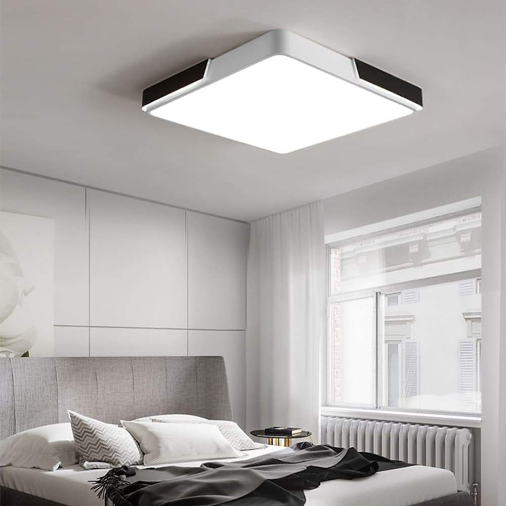 Dimmable Circular Modern LED Flush Mount Ceiling Light 20 Inch Nordic Metal 36W Fixture for Living Room Bedroom