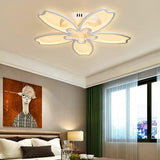 Modern Flower Petal LED Flush Mount Ceiling Light Dimmable White Petal Design Fixture